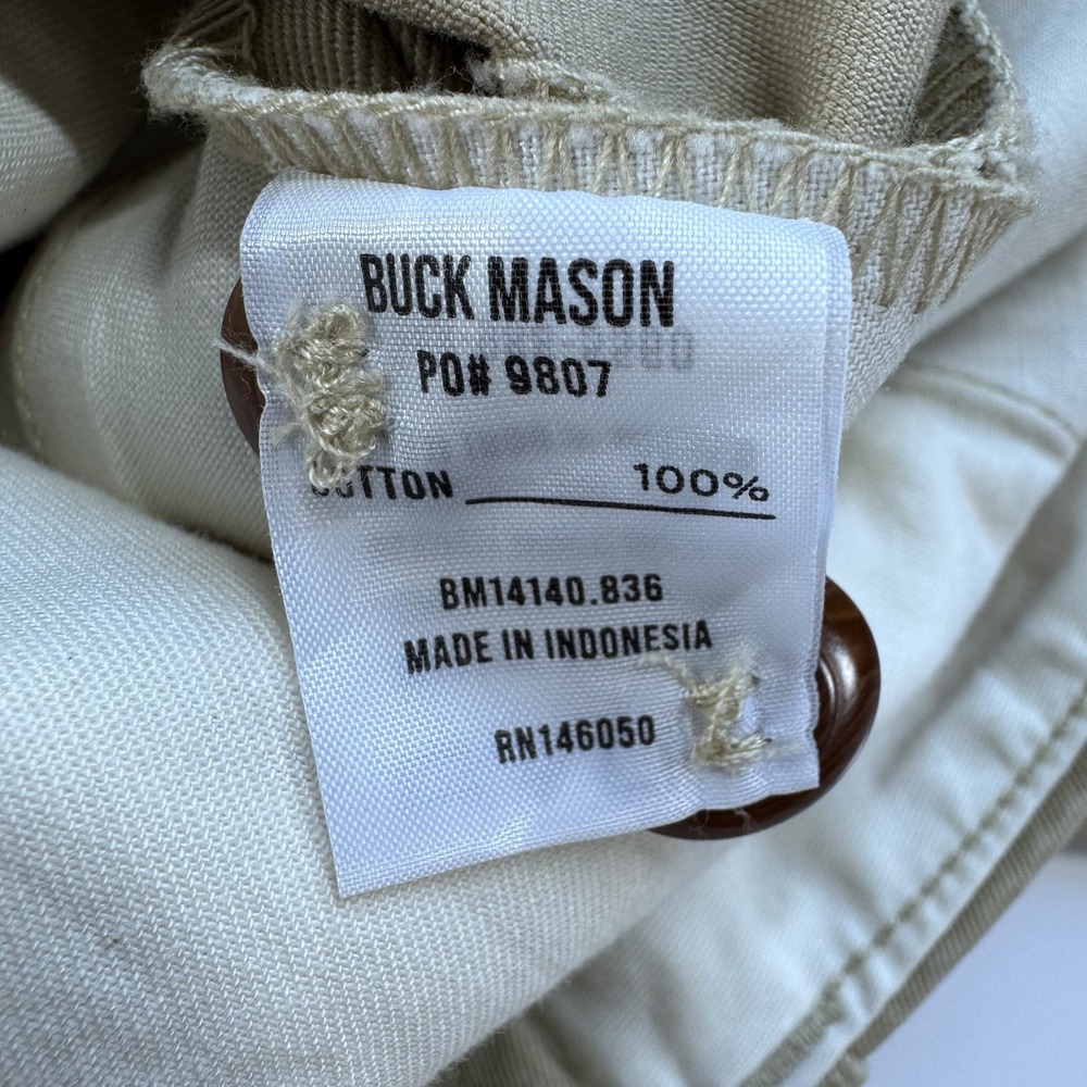 BUCK MASON Uniform Khaki Paperback Twill Maverick Slim Officer Chino Mens 29x32 - Picture 7 of 16